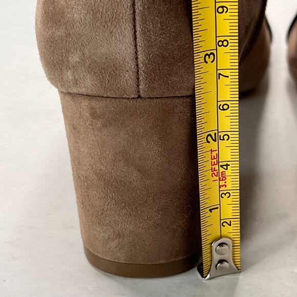 Steve Madden Jaslynn Leather/Synthetic Cap Toe Boot Taupe/Black Women 6.5M - Picture 10 of 10